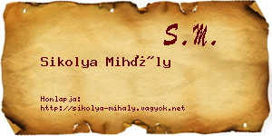 Sikolya Mihály névjegykártya