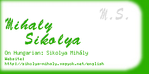 mihaly sikolya business card